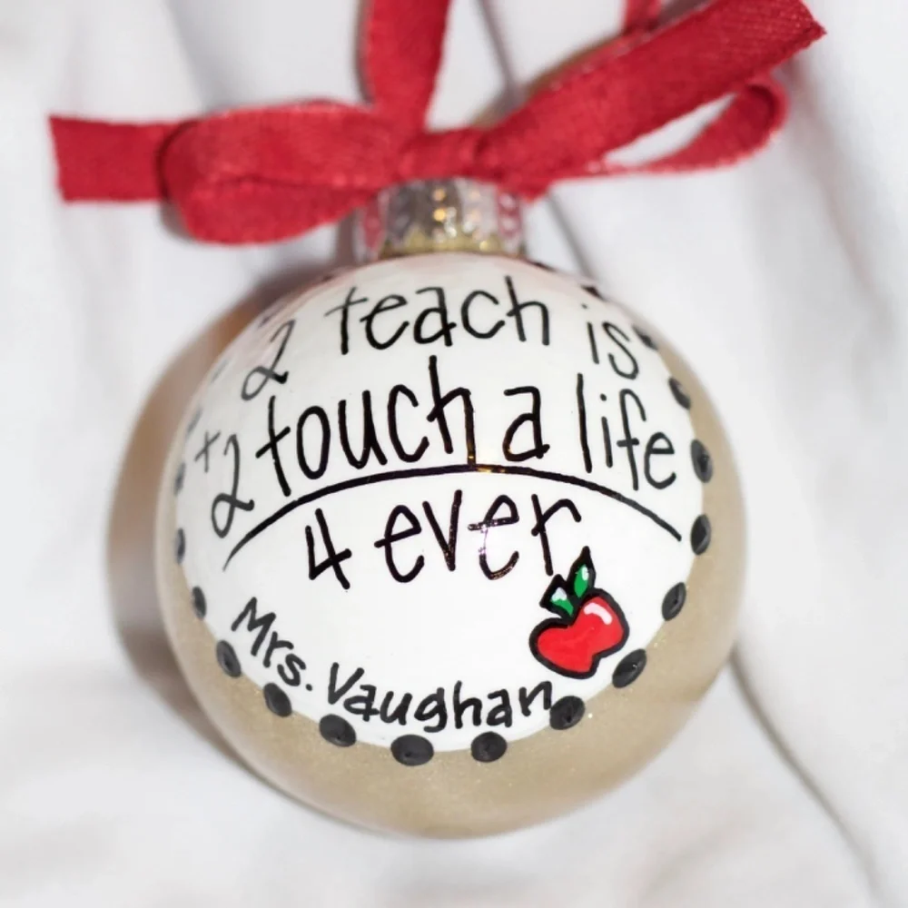 Teaching Adds Up! Personalized Teacher Christmas Ornament – Custom Holiday Gift